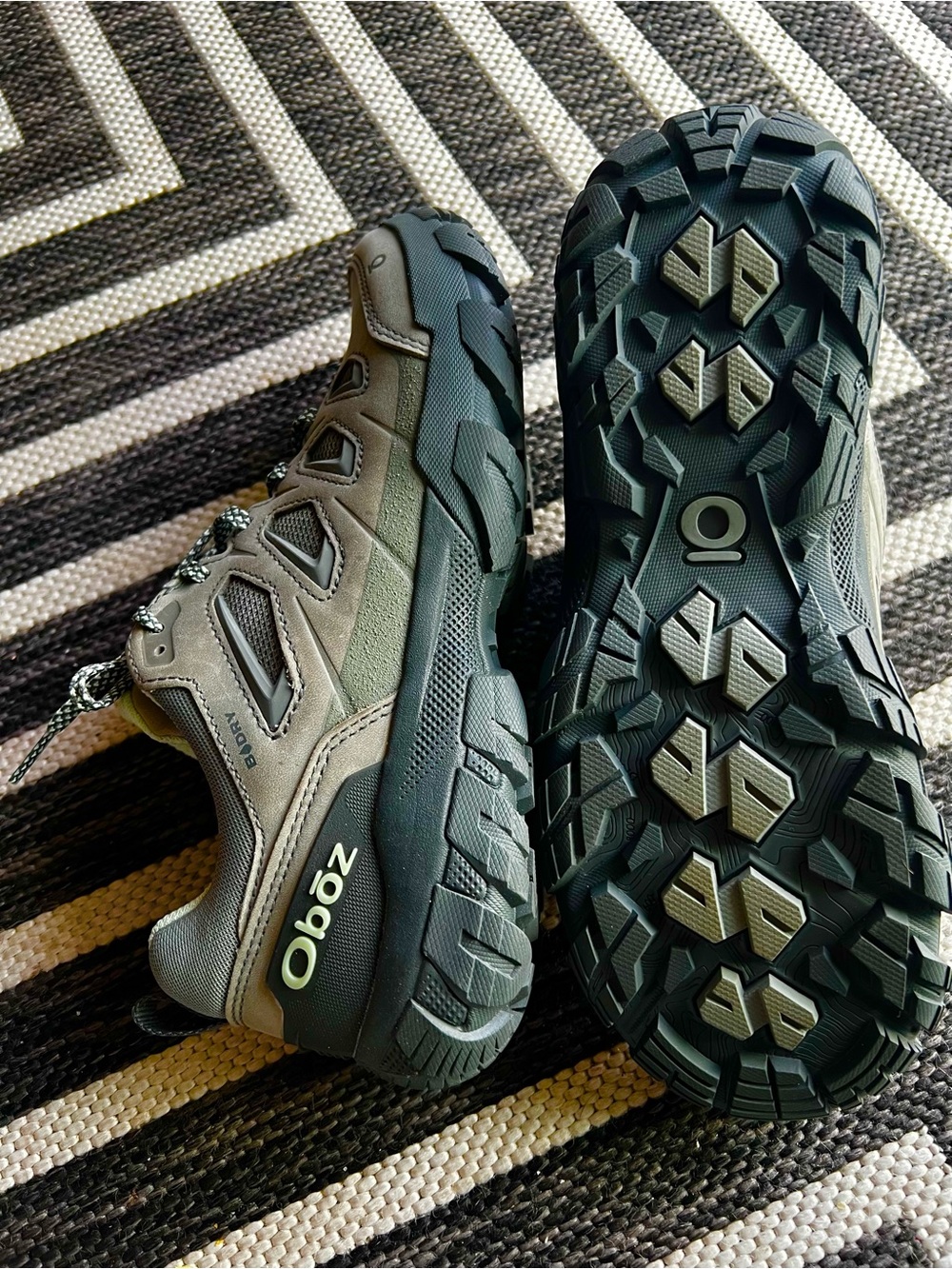 Oboz Women's Olive Green Trail Hiking Shoes - Durable Outdoor Performance